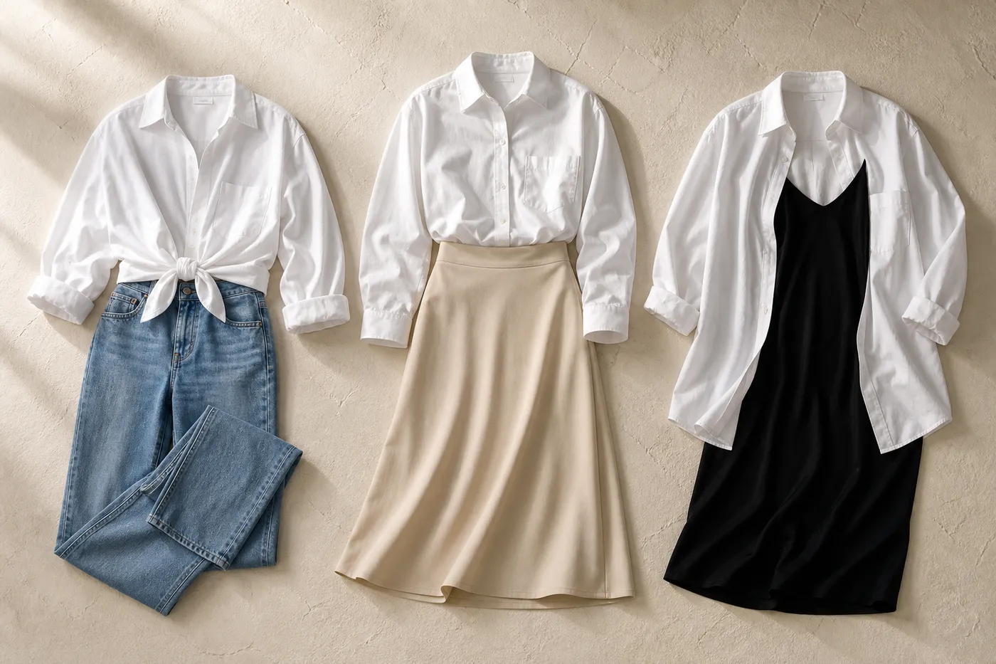 La chemise blanche, douze fois différente