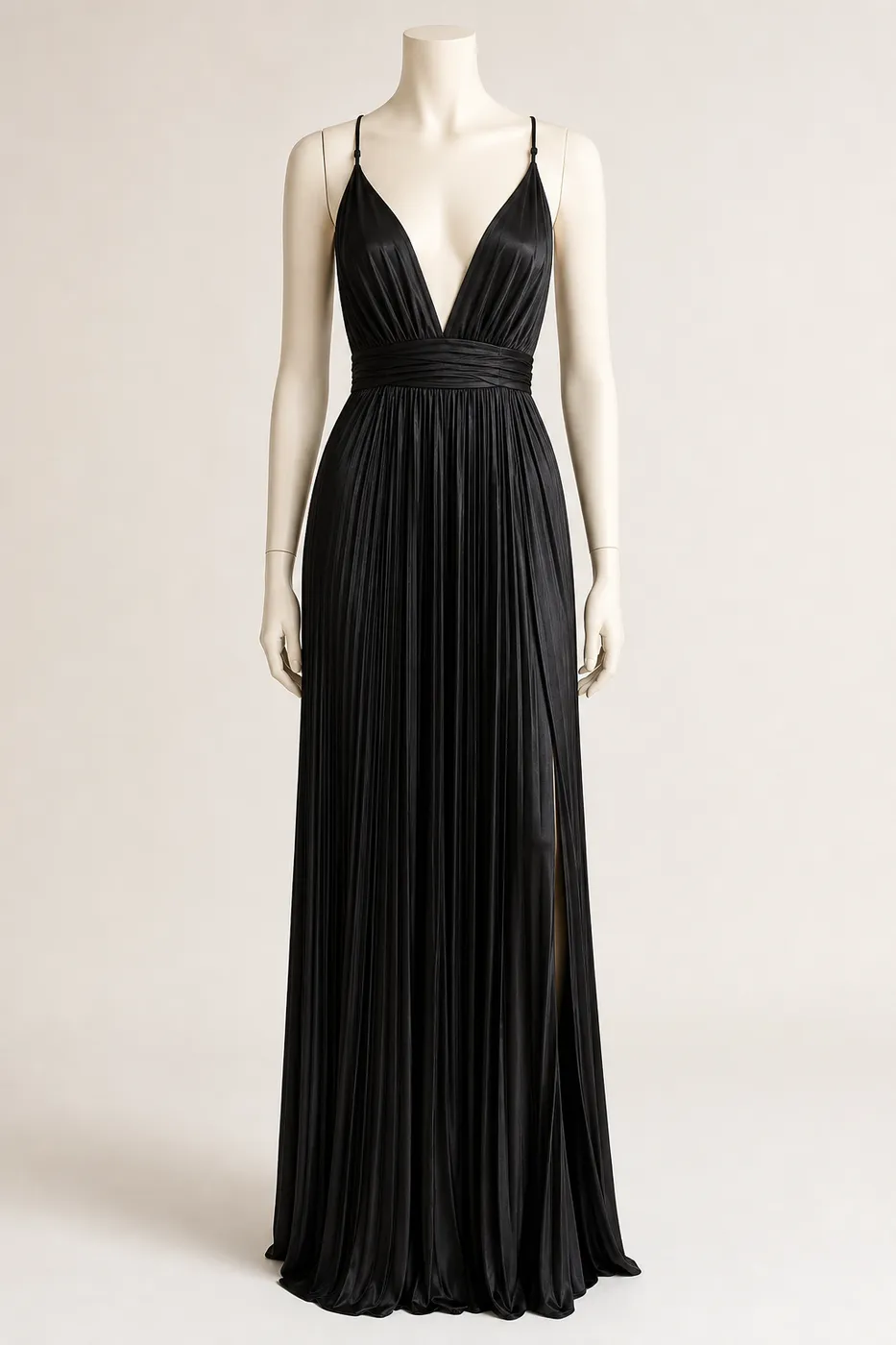 Robe Longue en Satin Plissé N°14